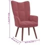 Relaxation armchair with pink velvet stool by vidaXL, Armchairs - Ref: Foro24-328066, Price: 164,64 €, Discount: %