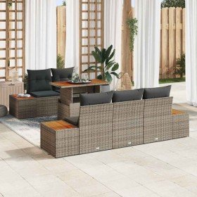 Conjunto de sofá de jardín 6 pcs Gris Poliratán en Conjuntos de jardín | Comprar online en Foro24