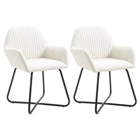 Sillas de comedor 2 unidades tela color crema Sillas de comedor 2 unidades tela color crema