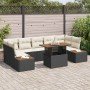 Conjunto de sofá de jardín 8 pcs Negro Poliratán