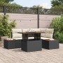 Conjunto de sofá de jardín 5 pcs Negro Poliratán