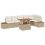 Conjunto de sofá de jardín 7 pcs Beige Poliratán