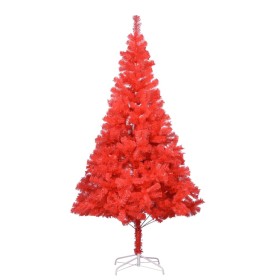 Árbol de Navidad artificial con soporte rojo PVC 180 cm