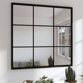 Black metal wall mirror 60x60 cm by vidaXL, Mirrors - Ref: Foro24-342206, Price: 64,92 €, Discount: %