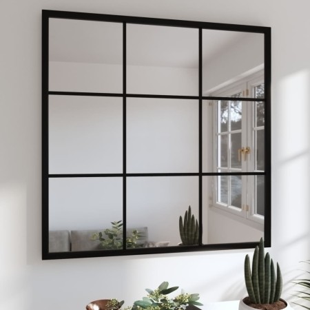 Espejo de pared metal negro 60x60 cm de vidaXL, Espejos - Ref: Foro24-342206, Precio: 64,92 €, Descuento: %