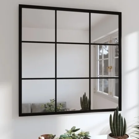 Espejo de pared metal negro 60x60 cm de vidaXL, Espejos - Ref: Foro24-342206, Precio: 65,81 €, Descuento: %