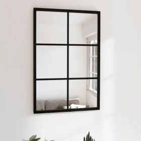 Black metal wall mirror 60x40 cm by vidaXL, Mirrors - Ref: Foro24-342205, Price: 51,01 €, Discount: %