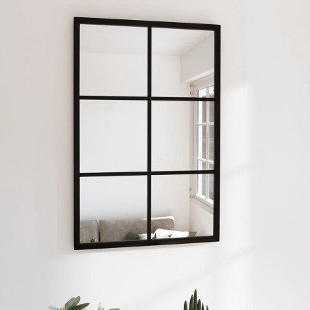 Black metal wall mirror 60x40 cm by vidaXL, Mirrors - Ref: Foro24-342205, Price: 50,05 €, Discount: %