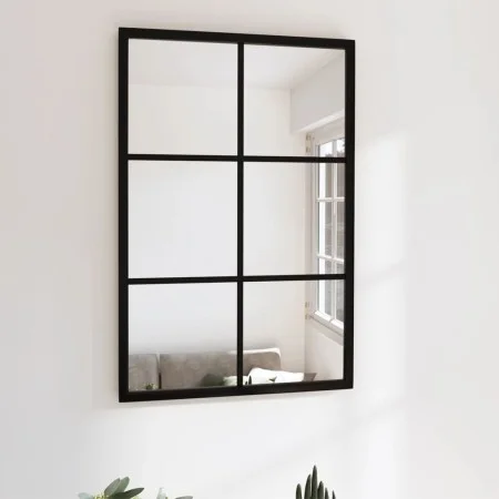 Espejo de pared metal negro 60x40 cm de vidaXL, Espejos - Ref: Foro24-342205, Precio: 50,80 €, Descuento: %