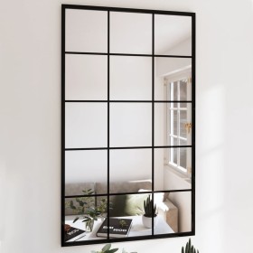 Espejo de pared metal negro 100x60 cm