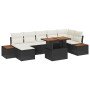 Conjunto de sofá de jardín 8 pcs Negro Poliratán