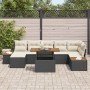 Conjunto de sofá de jardín 8 pcs Negro Poliratán