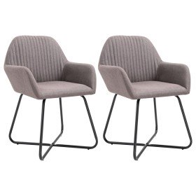Sillas de comedor 2 unidades tela gris taupé Sillas de comedor 2 unidades tela gris taupé