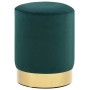 Taburete de terciopelo 28 x 36 cm verde oscuro y dorado