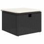 Conjunto de sofá de jardín con cojín 4 pcs Negro y crema