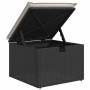 Conjunto de sofá de jardín con cojín 4 pcs Negro y crema