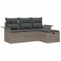 Conjunto de sofá de jardín 4 pcs Gris 196 x 117 x 85 cm