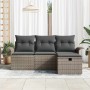 Conjunto de sofá de jardín 4 pcs Gris 196 x 117 x 85 cm