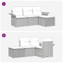 Conjunto de sofá de jardín 4 pcs Gris 196 x 117 x 85 cm
