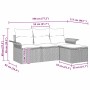 Conjunto de sofá de jardín 4 pcs Gris 196 x 117 x 85 cm