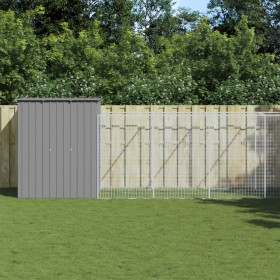 Caseta perros corral acero galvanizado gris claro 165x659x181cm