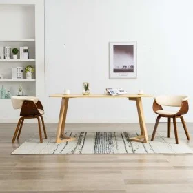 Esszimmerstühle, 2 Stück, gebogenes Holz und cremefarbenes Kunstleder von vidaXL, Essstühle - Ref: Foro24-278724, Preis: 390,...