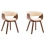 Dining chairs 2 pcs curved wood and cream synthetic leather by vidaXL, dining chairs - Ref: Foro24-278724, Price: 408,30 €, D...