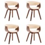 Dining chairs 4 pcs curved wood and cream synthetic leather by vidaXL, dining chairs - Ref: Foro24-278725, Price: 1,00 €, Dis...