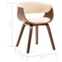 Esszimmerstühle, 4 Stück, gebogenes Holz und cremefarbenes Kunstleder von vidaXL, Essstühle - Ref: Foro24-278725, Preis: 880,...