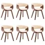 Dining chairs 6 pcs curved wood and cream synthetic leather by vidaXL, dining chairs - Ref: Foro24-278726, Price: 1,00 €, Dis...
