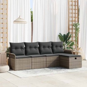 Conjunto de sofá de jardín 5 pcs Gris 251 x 117 x 85 cm