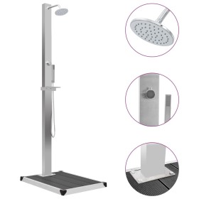 Garden shower with WPC stainless steel tray by vidaXL, Pool and spa accessories - Ref: Foro24-3051286, Price: 258,87 €, Disco...