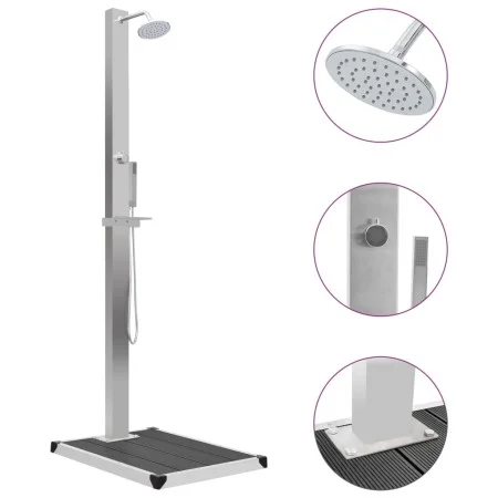 Garden shower with WPC stainless steel tray by vidaXL, Pool and spa accessories - Ref: Foro24-3051286, Price: 243,56 €, Disco...