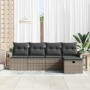 Conjunto de sofá de jardín 5 pcs Gris 251 x 117 x 85 cm
