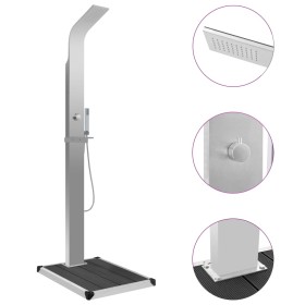 Garden shower with stainless steel plate and WPC by vidaXL, Pool and spa accessories - Ref: Foro24-3051288, Price: 328,71 €, ...
