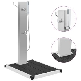 Garden shower with WPC stainless steel tray by vidaXL, Pool and spa accessories - Ref: Foro24-3051292, Price: 213,40 €, Disco...