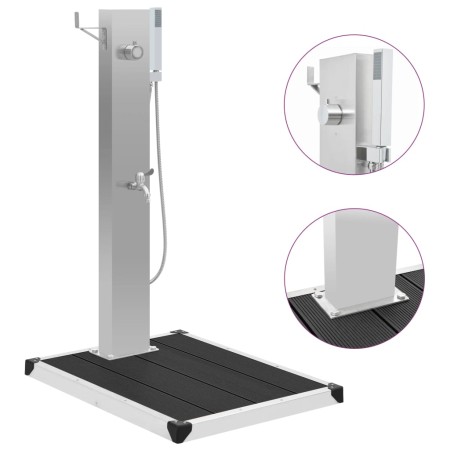 Garden shower with WPC stainless steel tray by vidaXL, Pool and spa accessories - Ref: Foro24-3051292, Price: 213,40 €, Disco...