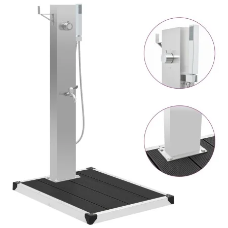 Garden shower with WPC stainless steel tray by vidaXL, Pool and spa accessories - Ref: Foro24-3051292, Price: 213,89 €, Disco...