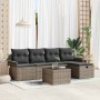 Conjunto de sofá de jardín 6 pcs Gris 251 x 117 x 85 cm