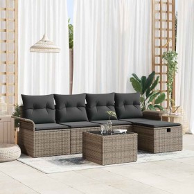 Conjunto de sofá de jardín 6 pcs Gris 251 x 117 x 85 cm