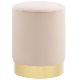 Taburete de terciopelo 28 x 36 cm albaricoque y dorado