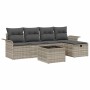 Conjunto de sofá de jardín 6 pcs Gris claro 251 x 117 x 85 cm