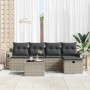 Conjunto de sofá de jardín 6 pcs Gris claro 251 x 117 x 85 cm