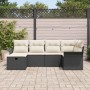 Conjunto de sofá de jardín con cojín 6 pcs Negro y crema