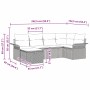 Conjunto de sofá de jardín 6 pcs Gris 242.5 x 132.5 x 85 cm
