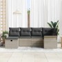 Conjunto de sofá de jardín con cojín 6 pcs Gris claro