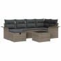 Conjunto de sofá de jardín 7 pcs Gris 242.5 x 132.5 x 85 cm