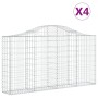 Gabion baskets 4 pcs arch shape iron 200x30x100/120 cm by vidaXL, Pots and planters - Ref: Foro24-3145432, Price: 311,49 €, D...