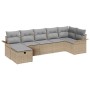 Conjunto de sofá de jardín con cojín 7 pcs beige y gris claro