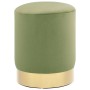 Taburete de terciopelo 28 x 36 cm verde mostaza y dorado
